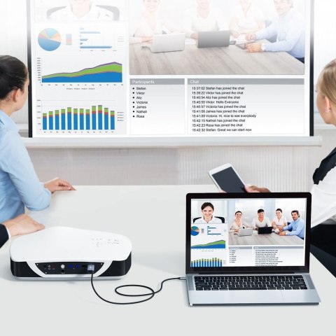 Przejściówka adapter USB Typ C - HDMI 4K + USB Typ C PD do MacBook PC 1.8m szary Przejściówka adapter USB Typ C - HDMI 4K + USB Typ C PD do MacBook PC 1.8m szary