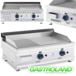 Grill gazowy podwójny gładki ryflowany na gaz ziemny 0.02 bar 74.5 x 40 cm 2 x 3100 W