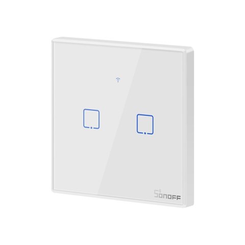 Dwukanałowy dotykowy włącznik światła przełącznik przycisk WiFi biały T2EU2C-TX Dwukanałowy dotykowy włącznik światła przełącznik przycisk WiFi biały T2EU2C-TX