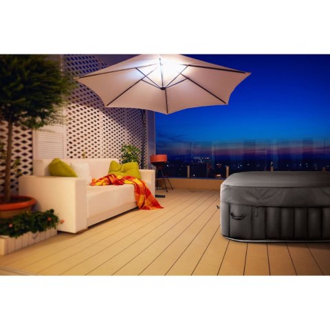 Jacuzzi ogrodowe dmuchane z masażem 4 osobowe 42C 600 l czarno-białe Jacuzzi ogrodowe dmuchane z masażem 4 osobowe 42C 600 l czarno-białe