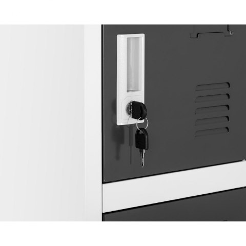 Szafa skrytkowa ze schowkami socjalna metalowa do szatni 18 skrytek na klucz Szafa skrytkowa ze schowkami socjalna metalowa do szatni 18 skrytek na klucz