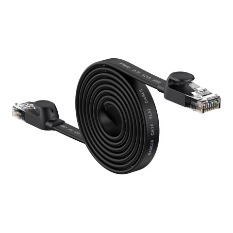 Kabel sieciowy płaski Patchcord RJ45 Speed Six 1000Mbps 2m - czarny Kabel sieciowy płaski Patchcord RJ45 Speed Six 1000Mbps 2m - czarny