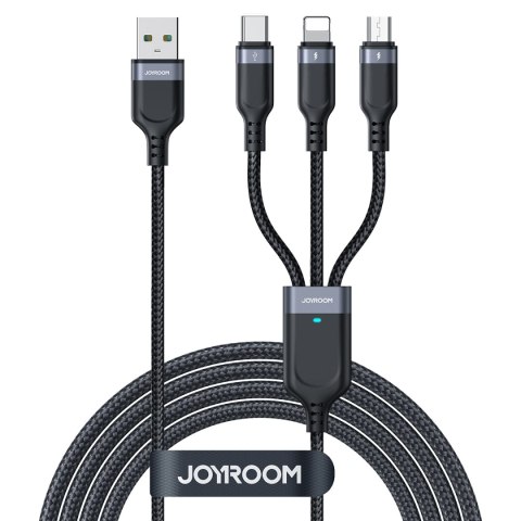 3w1 Kabel przewód USB Multi-Use Series do Lightning USB-C micro USB 30cm czarny 3w1 Kabel przewód USB Multi-Use Series do Lightning USB-C micro USB 30cm czarny