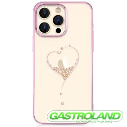 Etui do telefonu iPhone 14 Pro ozdobione kryształami Wish Series różowe