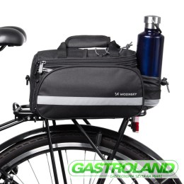 Torba rowerowa na bagażnik z kieszeniami i paskiem na ramię 27L czarna