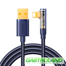 Kabel przewód kątowy do iPhone USB-A - Ligtning 2.4A 1.2m niebieski