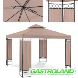 Pawilon ogrodowy namiot altana zadaszenie składane 3 x 3 x 2.6 m beżowe