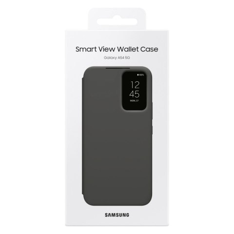 Etui pokrowiec z klapką okienkiem portfel na kartę Galaxy A54 5G Smart View Wallet czarne Etui pokrowiec z klapką okienkiem portfel na kartę Galaxy A54 5G Smart View Wallet czarne