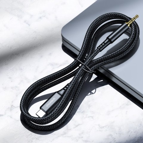 Kabel przewód audio AUX USB-C - mini jack 3.5mm 2 m - czarny Kabel przewód audio AUX USB-C - mini jack 3.5mm 2 m - czarny