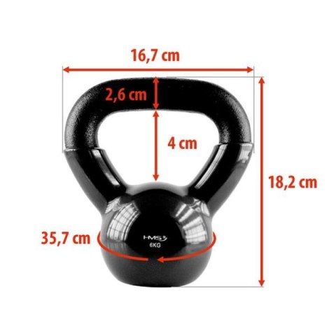 Kettlebell żeliwny Black HMS KNV06 6kg N/A Kettlebell żeliwny Black HMS KNV06 6kg N/A