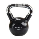 Kettlebell żeliwny uchwyt chrom radełkowany HMS KTC12 BLACK N/A