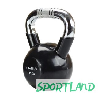 Kettlebell żeliwny uchwyt chrom radełkowany HMS KTC16 BLACK N/A