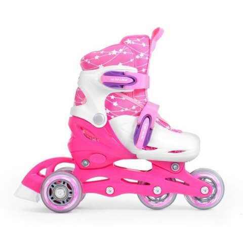 Zestaw SMJ Sport Combo Pink LED: 2w1 wrotko-rolki HS-TNK-000009549 26-29