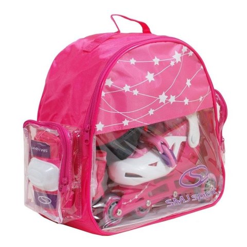 Zestaw SMJ Sport Combo Pink LED: 2w1 wrotko-rolki HS-TNK-000009549 26-29