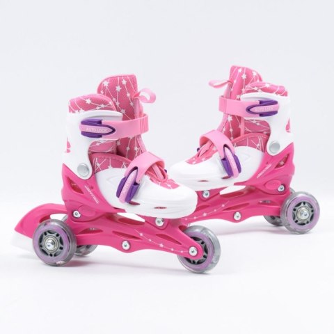 Zestaw SMJ Sport Combo Pink LED: 2w1 wrotko-rolki HS-TNK-000009549 26-29