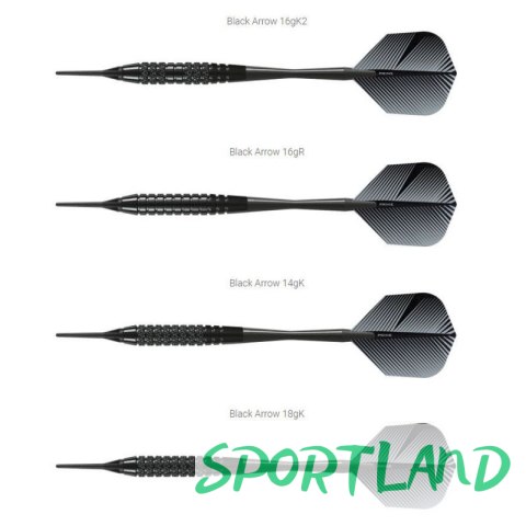 Rzutki Harrows Black Arrow Softip HS-TNK-000013120 16 gR Rzutki Harrows Black Arrow Softip HS-TNK-000013120 16 gR