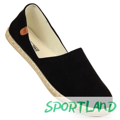 Espadryle slip on z wycięciami NEWS W EVE270A czarne 37 Espadryle slip on z wycięciami NEWS W EVE270A czarne 37