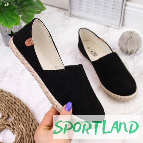 Espadryle slip on z wycięciami NEWS W EVE270A czarne 37 Espadryle slip on z wycięciami NEWS W EVE270A czarne 37