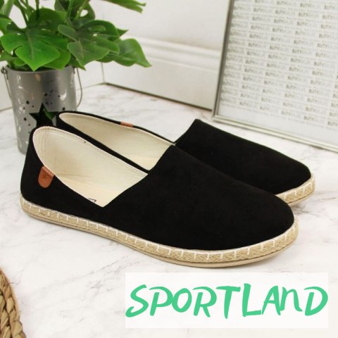 Espadryle slip on z wycięciami NEWS W EVE270A czarne 37 Espadryle slip on z wycięciami NEWS W EVE270A czarne 37