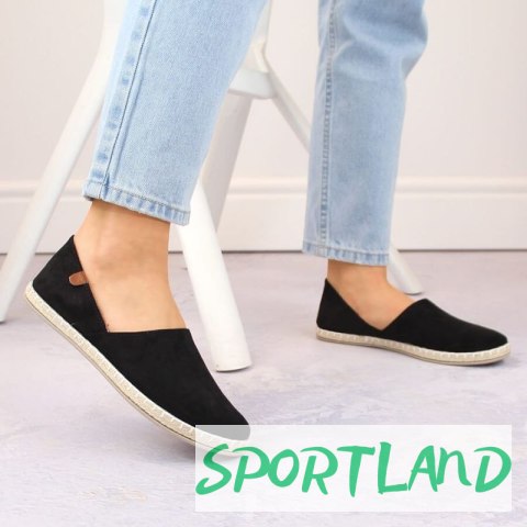 Espadryle slip on z wycięciami NEWS W EVE270A czarne 37 Espadryle slip on z wycięciami NEWS W EVE270A czarne 37