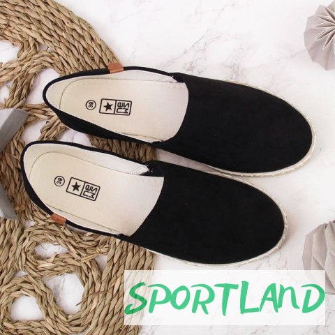 Espadryle slip on z wycięciami NEWS W EVE270A czarne 37 Espadryle slip on z wycięciami NEWS W EVE270A czarne 37