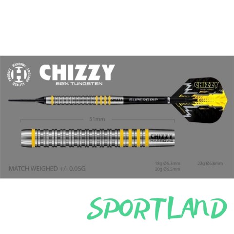 Rzutki Harrows Chizzy Brass Softip HS-TNK-000013872 18 gR Rzutki Harrows Chizzy Brass Softip HS-TNK-000013872 18 gR