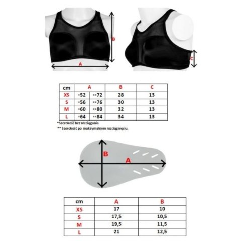 Ochraniacze piersi dla kobiet MASTERS 08192-01M czarny+S Ochraniacze piersi dla kobiet MASTERS 08192-01M czarny+S