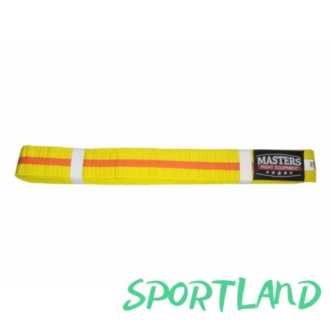 Pas do kimona MASTERS żółty z pomarańczową lamówką 06224-280040704 300 cm Pas do kimona MASTERS żółty z pomarańczową lamówką 06224-280040704 300 cm