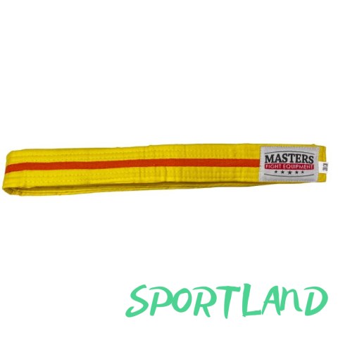 Pas do kimona MASTERS żółty z pomarańczową lamówką 06224-280040704 300 cm Pas do kimona MASTERS żółty z pomarańczową lamówką 06224-280040704 300 cm