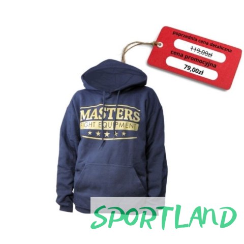 Bluza Masters z kapturem M BS-MFE 06855-M1208 granatowa ze złotym nadrukiem+L Bluza Masters z kapturem M BS-MFE 06855-M1208 granatowa ze złotym nadrukiem+L