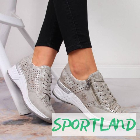 Sneakersy na koturnie Rieker W N4327-80 beżowe 37 Sneakersy na koturnie Rieker W N4327-80 beżowe 37