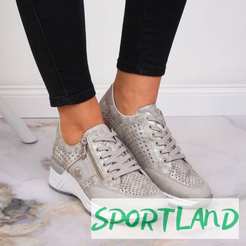 Sneakersy na koturnie Rieker W N4327-80 beżowe 37 Sneakersy na koturnie Rieker W N4327-80 beżowe 37