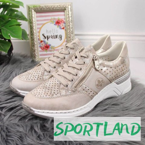 Sneakersy na koturnie Rieker W N4327-80 beżowe 37 Sneakersy na koturnie Rieker W N4327-80 beżowe 37