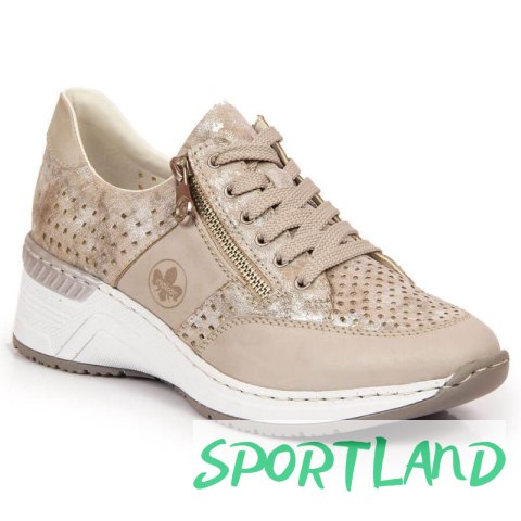 Sneakersy na koturnie Rieker W N4327-80 beżowe 37 Sneakersy na koturnie Rieker W N4327-80 beżowe 37