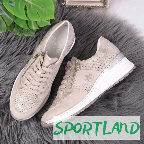 Sneakersy na koturnie Rieker W N4327-80 beżowe 37 Sneakersy na koturnie Rieker W N4327-80 beżowe 37