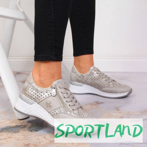 Sneakersy na koturnie Rieker W N4327-80 beżowe 39 Sneakersy na koturnie Rieker W N4327-80 beżowe 39