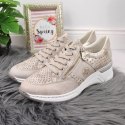 Sneakersy na koturnie Rieker W N4327-80 beżowe 39