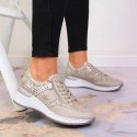 Sneakersy na koturnie Rieker W N4327-80 beżowe 39