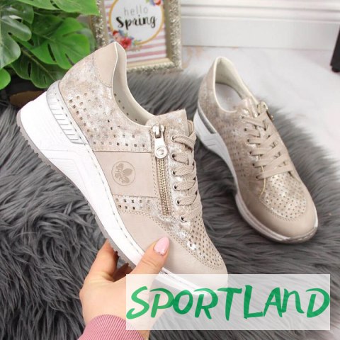 Sneakersy na koturnie Rieker W N4327-80 beżowe 40 Sneakersy na koturnie Rieker W N4327-80 beżowe 40