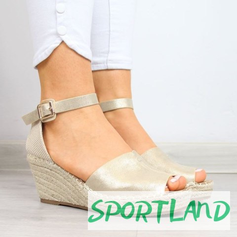 Sandały espadryle na koturnie eVento W EVE68A złote 38 Sandały espadryle na koturnie eVento W EVE68A złote 38