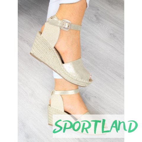 Sandały espadryle na koturnie eVento W EVE68A złote 38 Sandały espadryle na koturnie eVento W EVE68A złote 38
