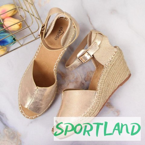 Sandały espadryle na koturnie eVento W EVE68A złote 38 Sandały espadryle na koturnie eVento W EVE68A złote 38