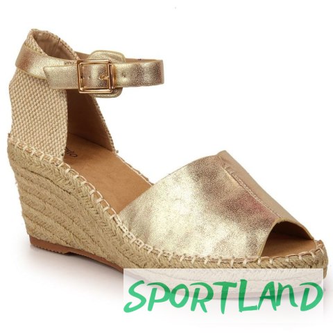 Sandały espadryle na koturnie eVento W EVE68A złote 38 Sandały espadryle na koturnie eVento W EVE68A złote 38