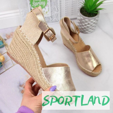 Sandały espadryle na koturnie eVento W EVE68A złote 38 Sandały espadryle na koturnie eVento W EVE68A złote 38