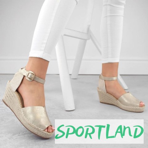 Sandały espadryle na koturnie eVento W EVE68A złote 38 Sandały espadryle na koturnie eVento W EVE68A złote 38