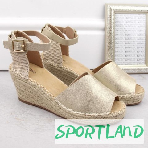 Sandały espadryle na koturnie eVento W EVE68A złote 38 Sandały espadryle na koturnie eVento W EVE68A złote 38