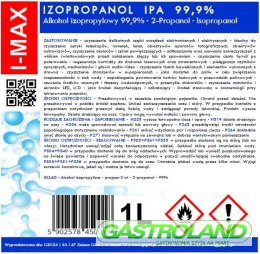 Alkohol izopropylowy Izopropanol IPA I-MAX 99,9% 1L