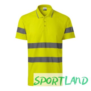 Koszulka polo Rimeck HV Runway M MLI-2V997 fluorescencyjny żółty L