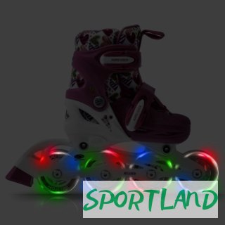 Wrotki-rolki-łyżwy regulowane Smj sport Combo Hearts 3w1 Led Jr HS-TNK-000011510 30-33