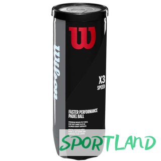 Piłki do tenisa ziemnego Wilson X3 Pack Speed Padel Ball WR8901101001 One size